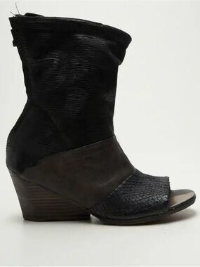 !!! ISO !!! A.S.98 Women's Black Open-Toe Mid-Calf Heeled Boots